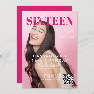 雑誌表紙10代のQRコードSweet sixteen誕生日 招待状
