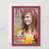雑誌誕生日の写真Sweet 16 招待状 (正面)
