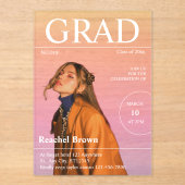 雑誌論説カバー卒業招待状 アクリル招待状 (正面)