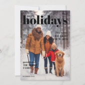 雑誌風のホリデーカード - 上部タイトル(黒) シーズンカード (正面)