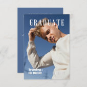 雑誌風卒業おめでとうパーティー招待状 招待状 (正面/裏面)