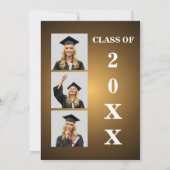 雑誌風卒業表紙ゴールド 招待状 (裏面)