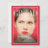 雑誌風新聞 卒業おめでとう 招待状 (正面)