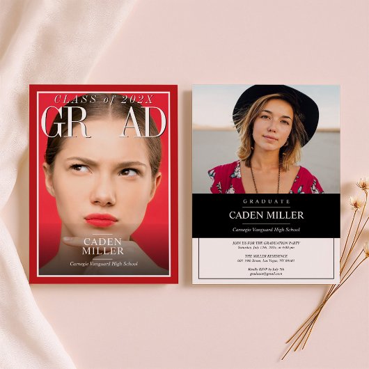 雑誌風新聞 卒業おめでとう 招待状