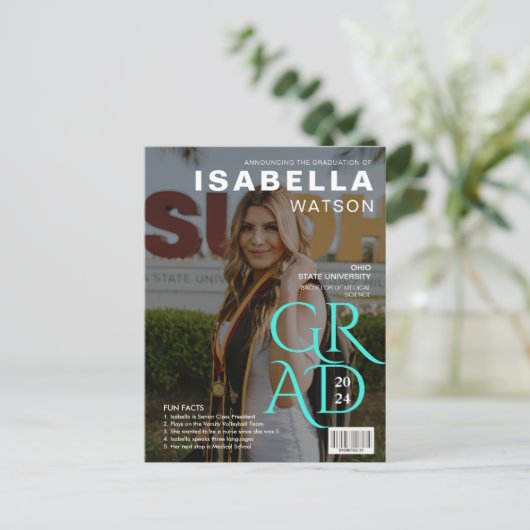 雑誌・表紙の写真卒業発表 ポストカード (スタンド正面)