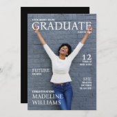 雑誌・表紙の写真卒業発表 招待状 (正面/裏面)