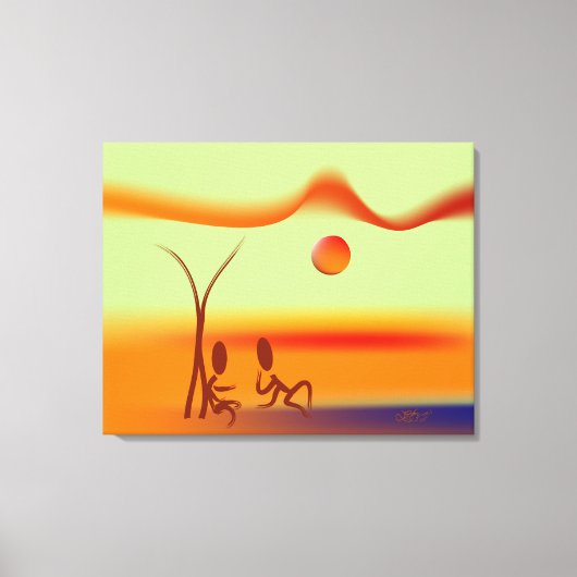 雑談する キャンバスプリント (正面)