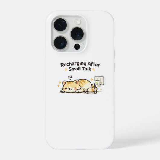 雑談のあとは充電 Funny Cat iPhoneケース (裏面)