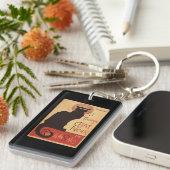 雑談のNoirキャバレーの一団の黒猫の広告宣伝ポスター キーホルダー (正面右)