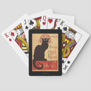 雑談のNoirキャバレーの一団の黒猫の広告宣伝ポスター トランプ