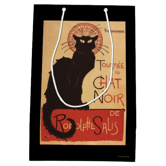 雑談のNoirキャバレーの一団の黒猫の広告宣伝ポスター ミディアムペーパーバッグ (裏面)