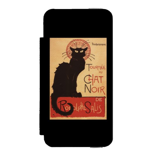 雑談のNoirキャバレーの一団の黒猫の広告宣伝ポスター Incipio iPhoneウォレットケース (フォリオ 正面)