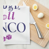 雑談、笑い、ロール- bunco キッチンタオル (四つ折り)