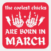 雛がクール三月生まれの生誕生日に来た スクエアシール (正面)