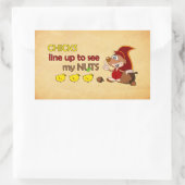 雛が並んで私のナッツを見る 長方形シール (バッグ)