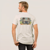 雛が玉を掘る トライブレンドＴシャツ (フル背面)