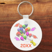 雛と風船幼稚園卒業 キーホルダー (正面)