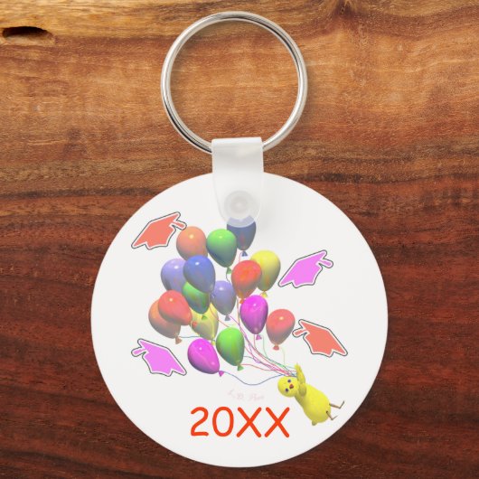 雛と風船幼稚園卒業 キーホルダー (正面)
