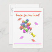 雛と風船幼稚園卒業 案内ポストカード (正面/裏面)