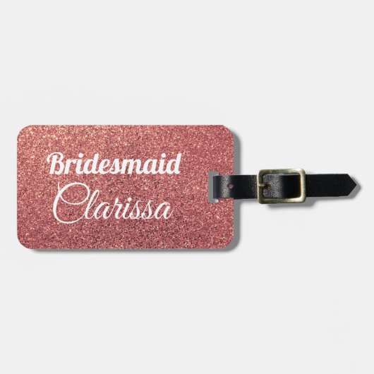 雛エレガントバラ金ゴールドグリッター ラゲッジタグ (正面横)