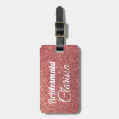 雛エレガントバラ金ゴールドグリッター ラゲッジタグ (正面縦)