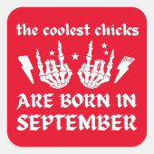 雛クールが九生まれ月生誕日に来た スクエアシール (正面)