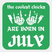 雛クールが7月生まれの生誕生日に来た スクエアシール (正面)