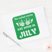 雛クールが7月生まれの生誕生日に来た スクエアシール (封筒)