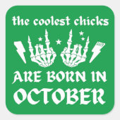 雛クールは十月の生誕生まれ生日に当たる スクエアシール (正面)