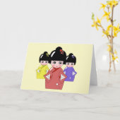 雛祭り女の子デー日本のドールフェスティバル カード (黄色い花)