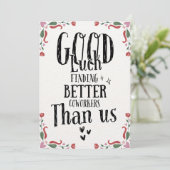 離れおもしろいのカー男性へドの女ユーモアのある性 サンキューカード (スタンド正面)