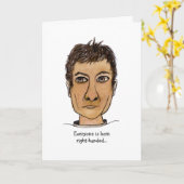 離れおもしろい手の男 カード (黄色い花)