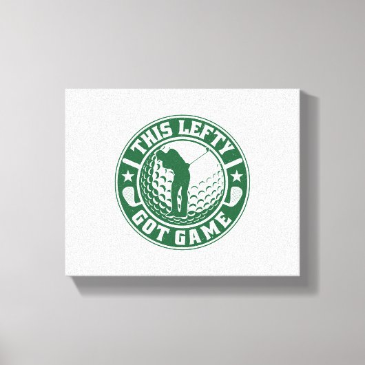 離れおもしろい手打ちゴルフプレーヤー キャンバスプリント (正面)