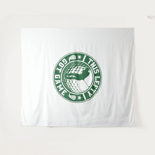 離れおもしろい手打ちゴルフプレーヤー タペストリー (正面(横))