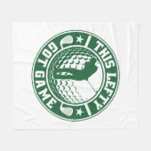 離れおもしろい手打ちゴルフプレーヤー フリースブランケット (正面(横))