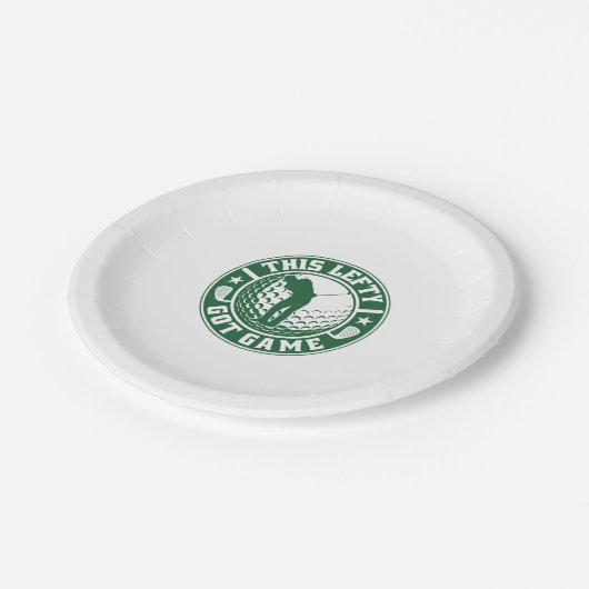 離れおもしろい手打ちゴルフプレーヤー ペーパープレート (アングル)