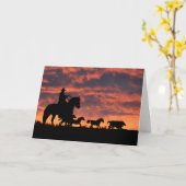 離れた距離を超えてカウボーイの誕生日カード カード (黄色い花)