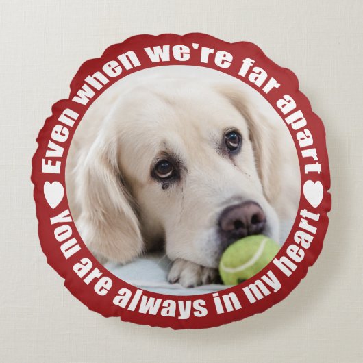 離れてあなたの2つの写真は愛します ラウンドクッション (正面)