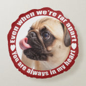 離れてあなたの2つの写真は愛します ラウンドクッション (裏面)