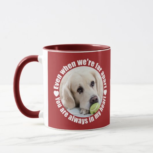 離れてあなたの2つの写真及びモノグラムはマグを愛します マグカップ (左)