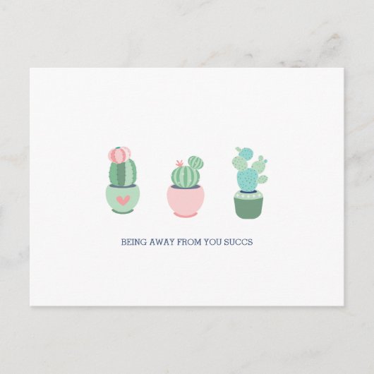 離れていても最高の多肉植物 ポストカード (正面)