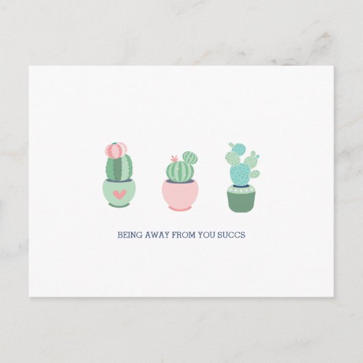 離れているのが嫌な、最高に可愛い多肉植物 ポストカード (正面)