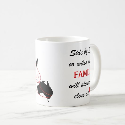 離れてマイルしかしハートの近い コーヒーマグカップ (正面右)