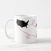 離れてマイルしかしハートの近い コーヒーマグカップ (左)