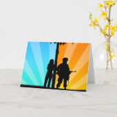 離れて、近くハートで カード (黄色い花)