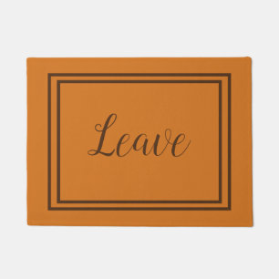 離れエレガントScript OrangeとBrown ドアマット