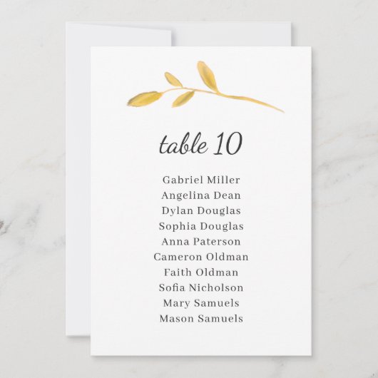 離れオリーブ上席付き分類表番号 招待状 (正面)