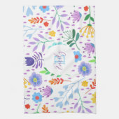 離れカラフル花 キッチンタオル (縦)