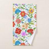 離れカラフル花 バスタオルセット (ハンドタオル)