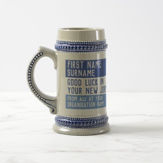 離れギフト新しい仕事で頑張ろう –  ビールジョッキ (左)